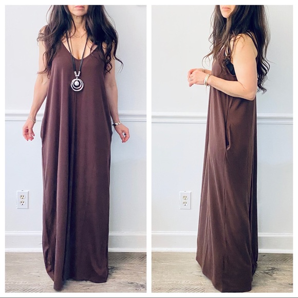 ✨LAST 1✨LOOSE FIT SLEEVELESS MAXI DRESS W/pockets - Picture 8 of 12